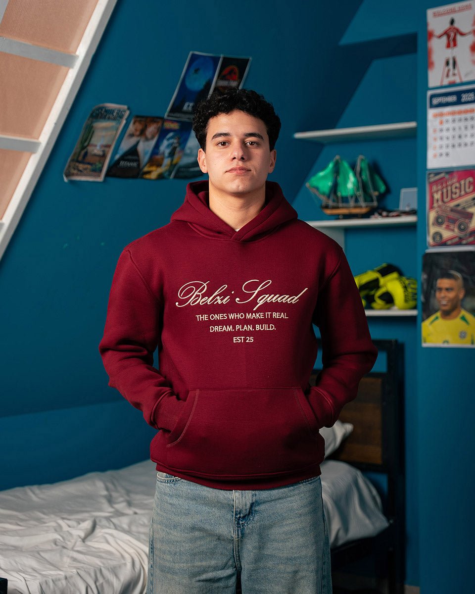 Belzi Squad Burgundy Hoodie - Belzi
