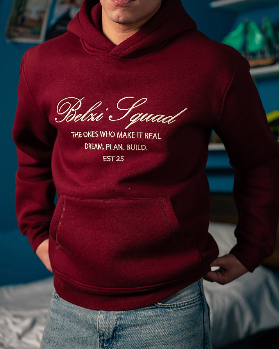 Belzi Squad Burgundy Hoodie - Belzi