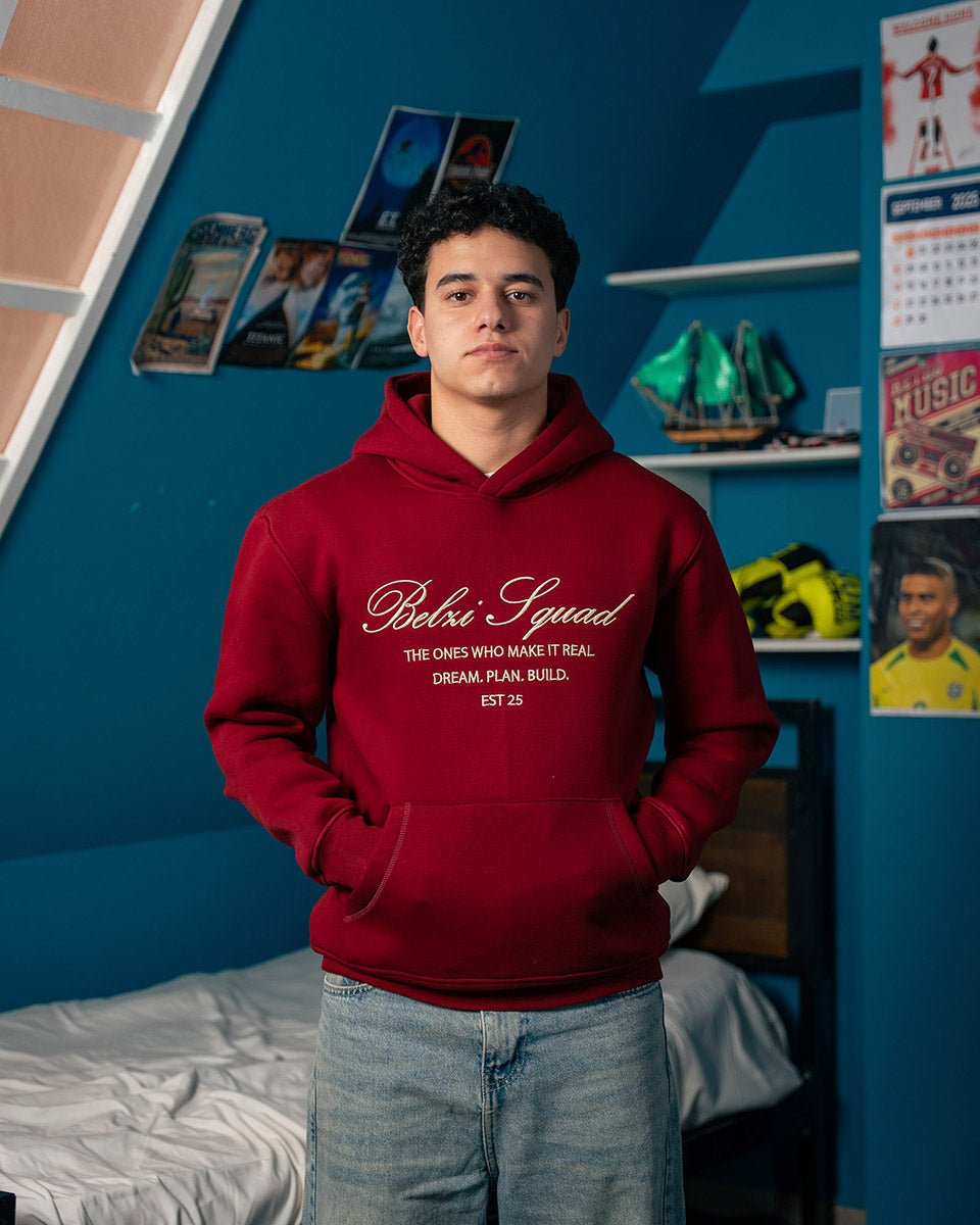 Belzi Squad Burgundy Hoodie - Belzi