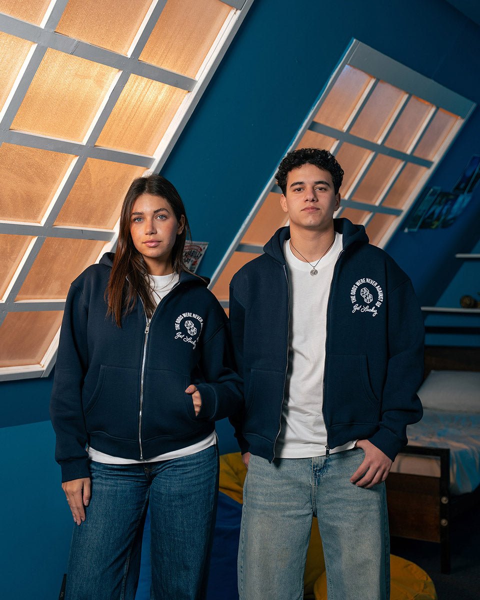 Get Lucky Navy Zip - up - Belzi