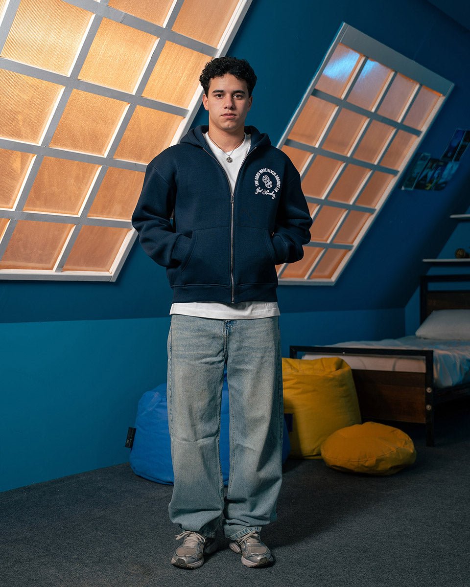 Get Lucky Navy Zip - up - Belzi