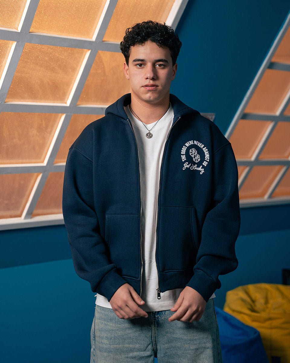 Get Lucky Navy Zip - up - Belzi