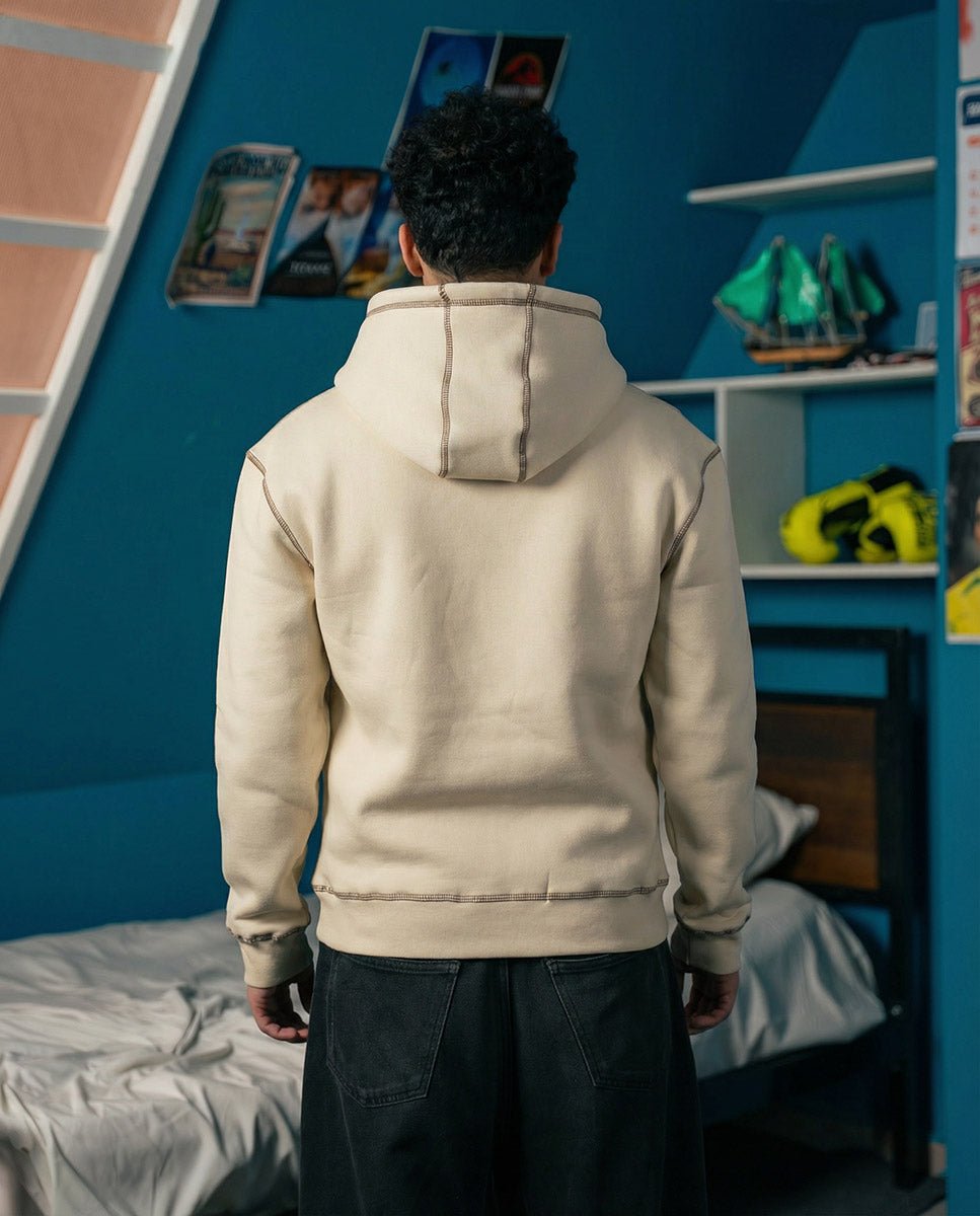 The Process Beige Reverse Hoodie - Belzi