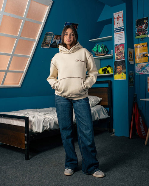 The Process Beige Reverse Hoodie - Belzi