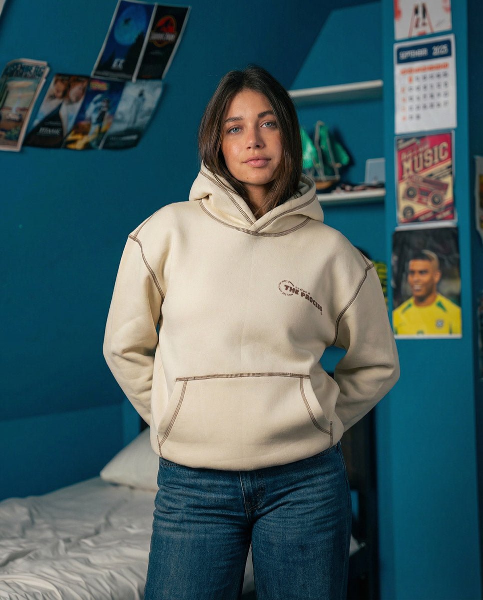 The Process Beige Reverse Hoodie - Belzi