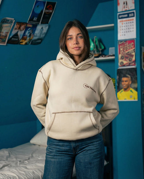 The Process Beige Reverse Hoodie - Belzi